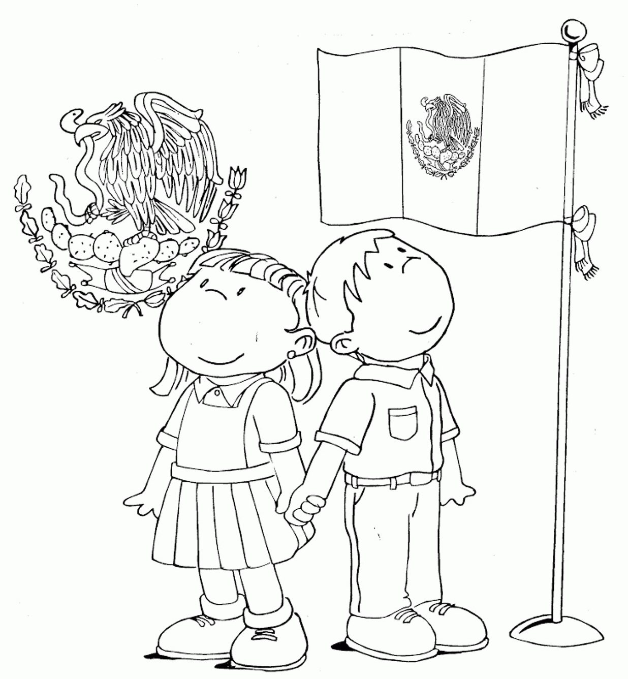 Mexican Flag Coloring Sheet Clip Art Library