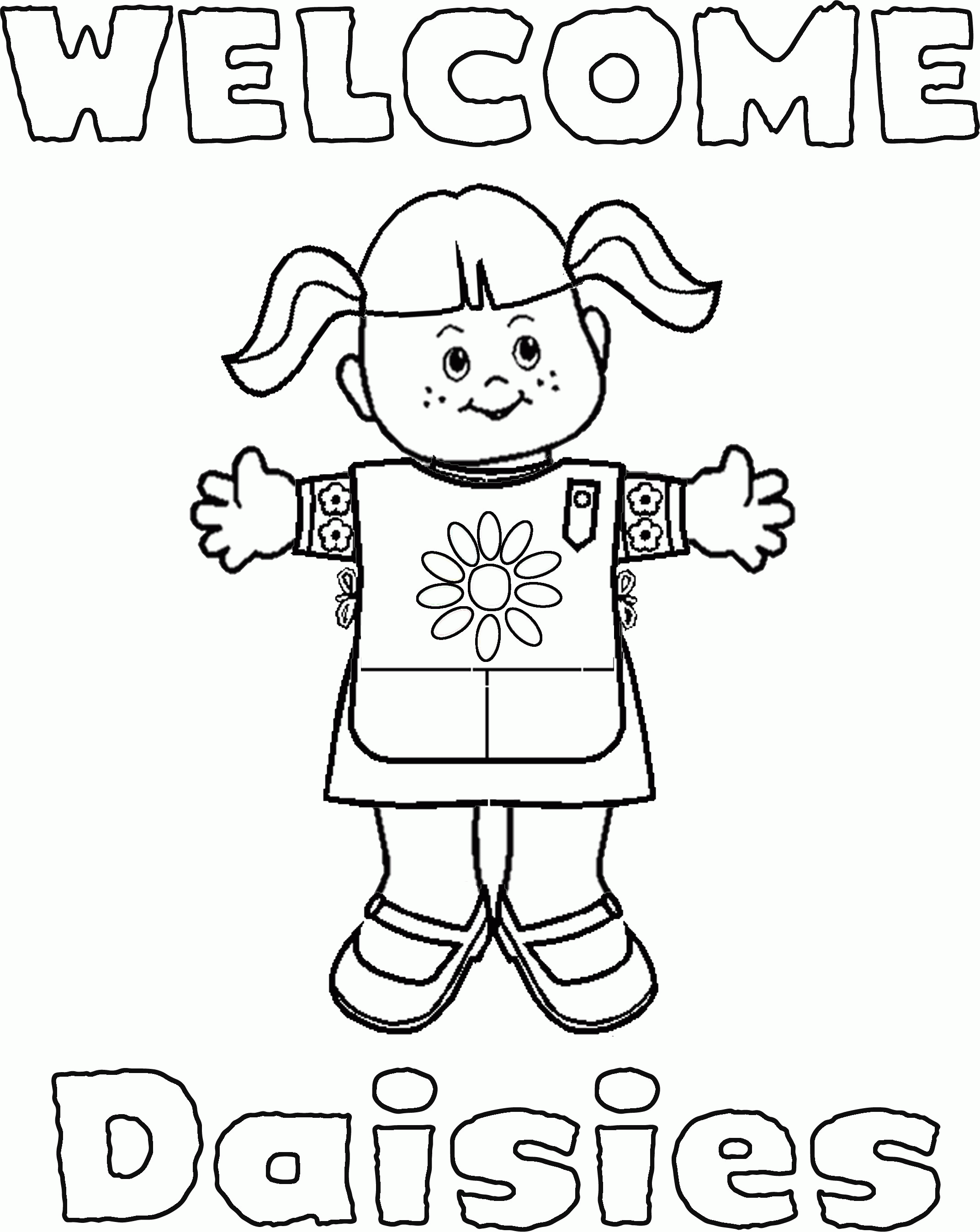 coloring page for daisy girl scouts - Clip Art Library