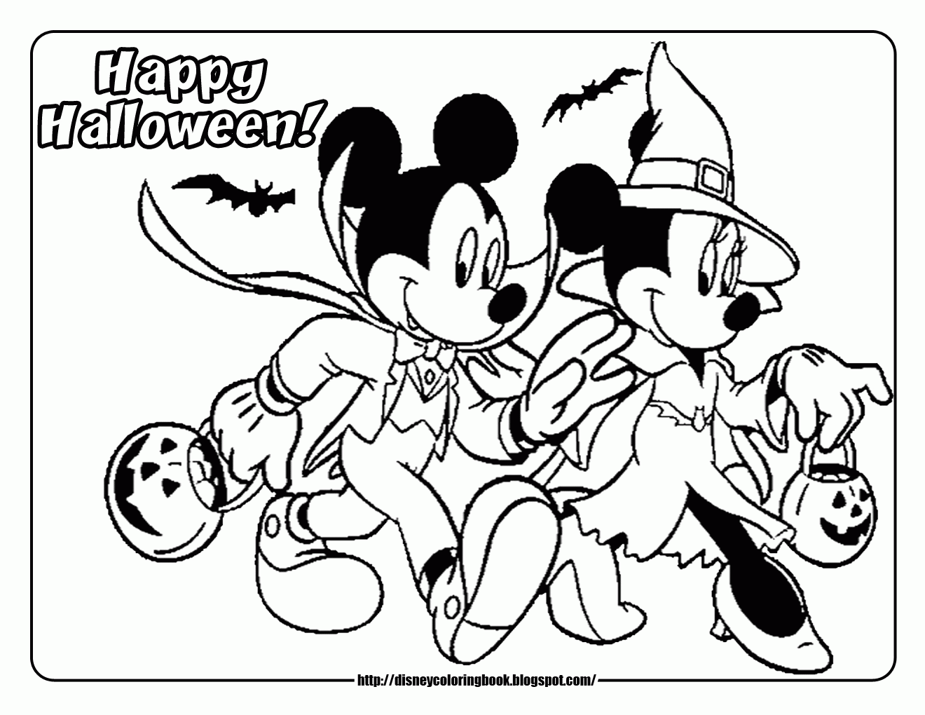 Mickey Mouse Halloween Printable Coloring Pages