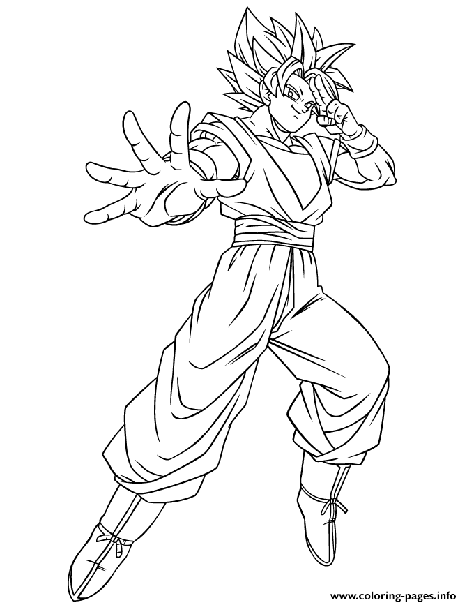 Print dragon ball gt goku ssj coloring page Coloring pages