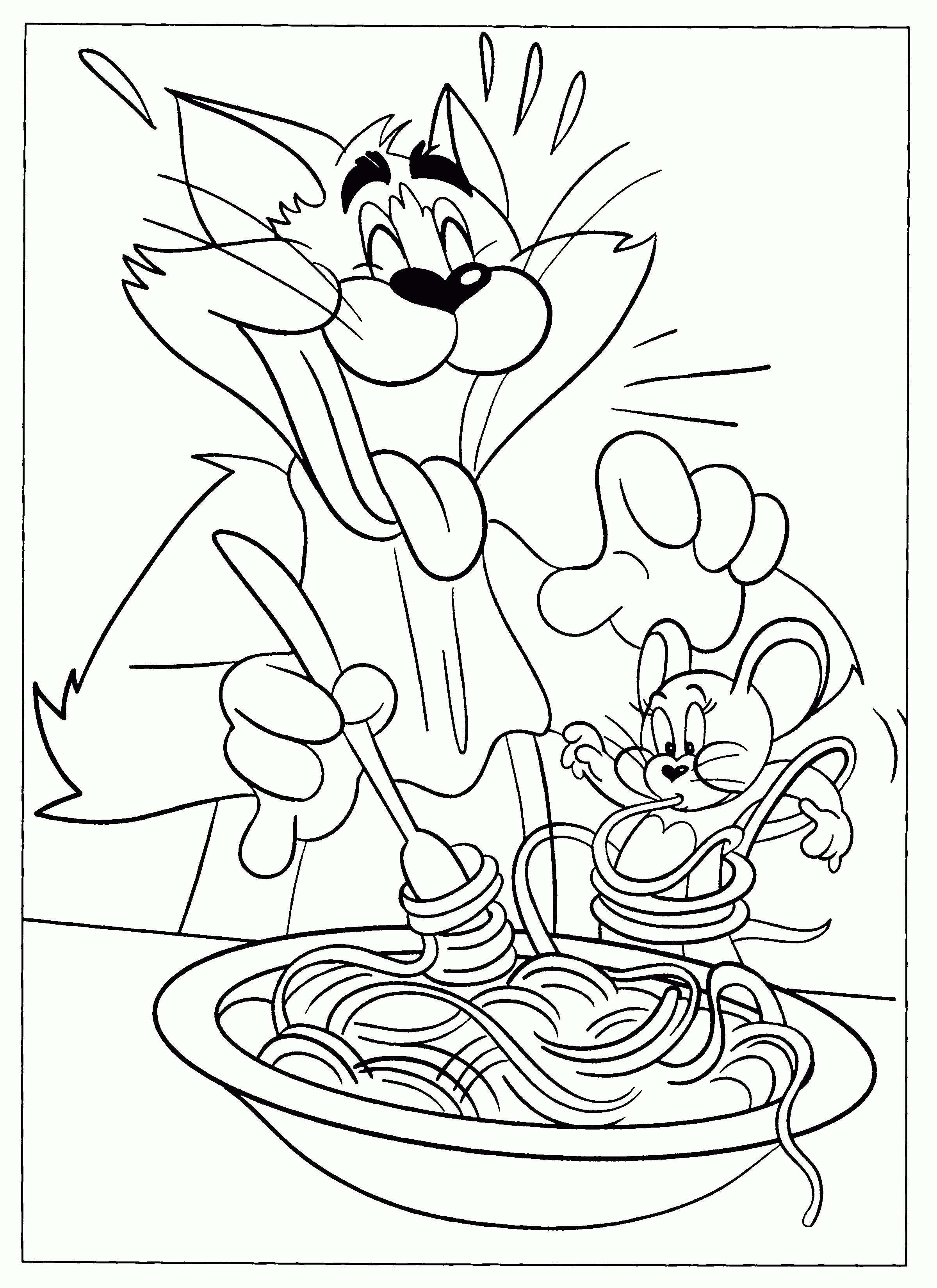 Tom and Jerry Spike Coloring Pages - Free Printable Coloring Sheets