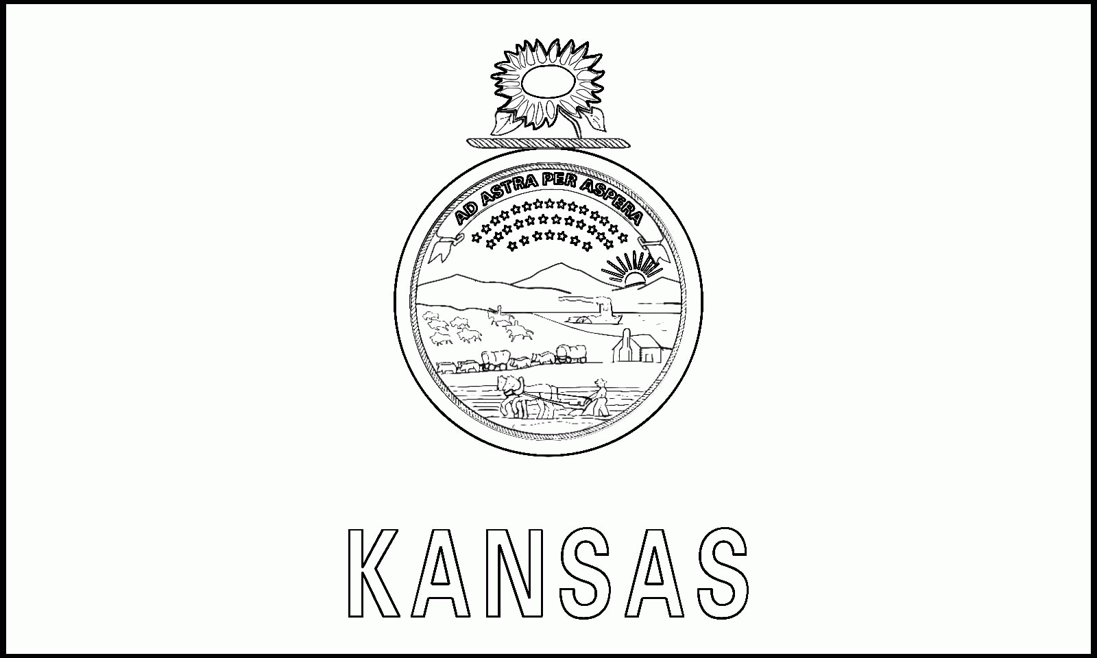 Kansas State Flag Coloring Page | Coloring
