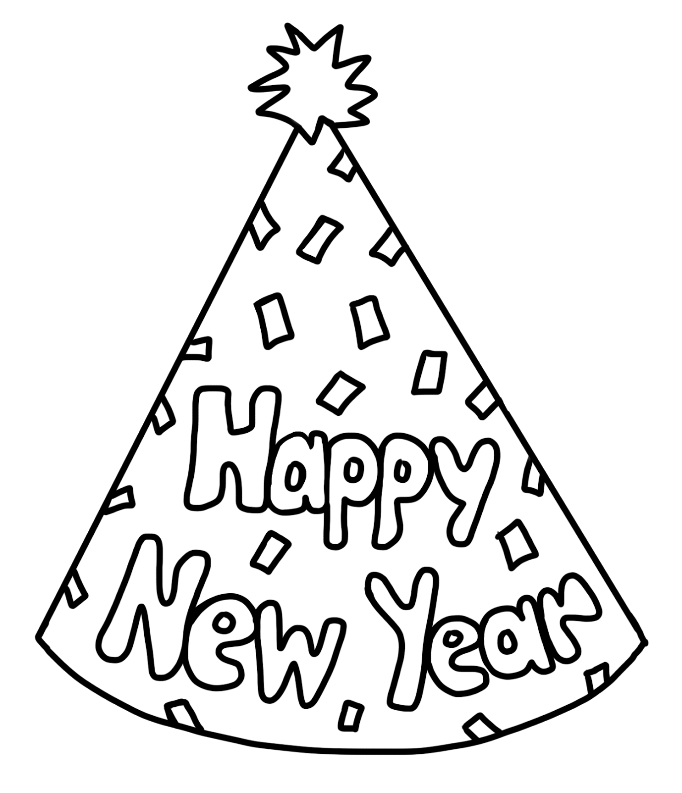 new-year-hat-coloring-pages-clip-art-library