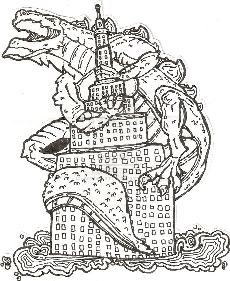 godzilla coloring pages - Clip Art Library