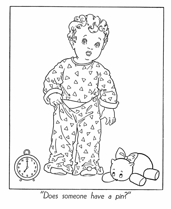 Free Coloring Pages Kids In Pajamas, Download Free Coloring Pages Kids ...