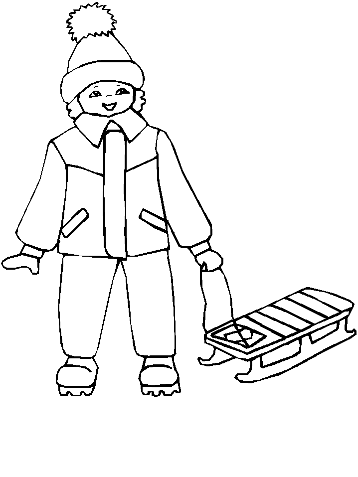 Printable Sleigh Winter Coloring Pages