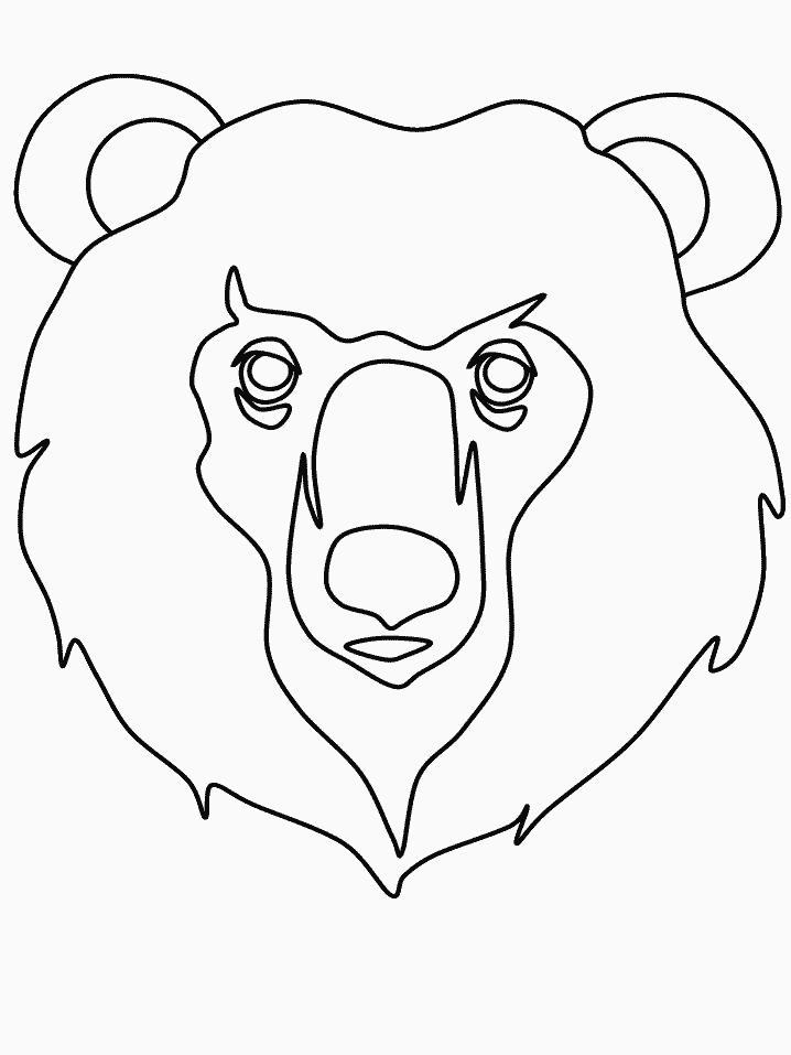 Realistic Bear Coloring Pages