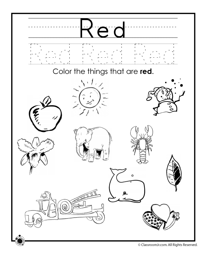 Coloring Worksheet For Preschool Red Clip Art Library