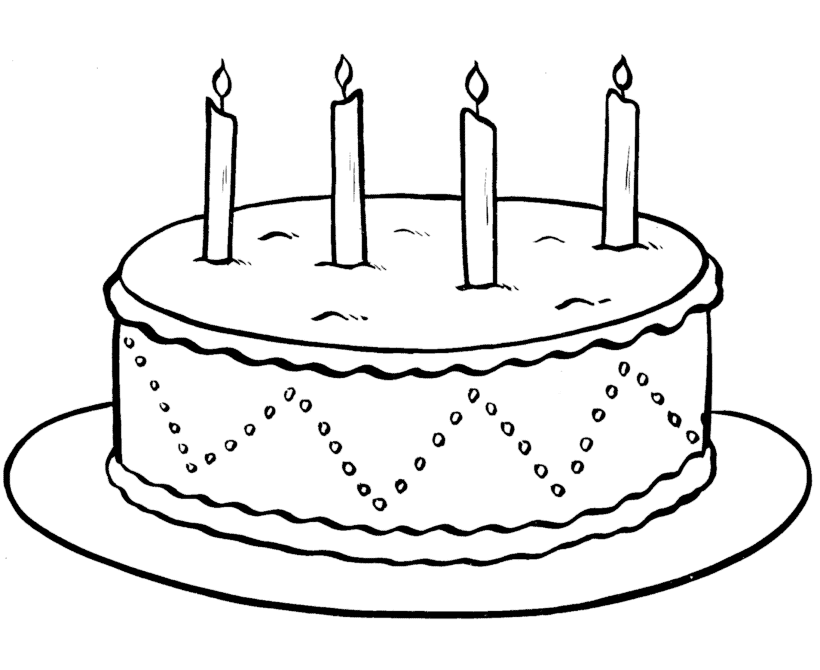 birthday cake to colour - Clip Art Library