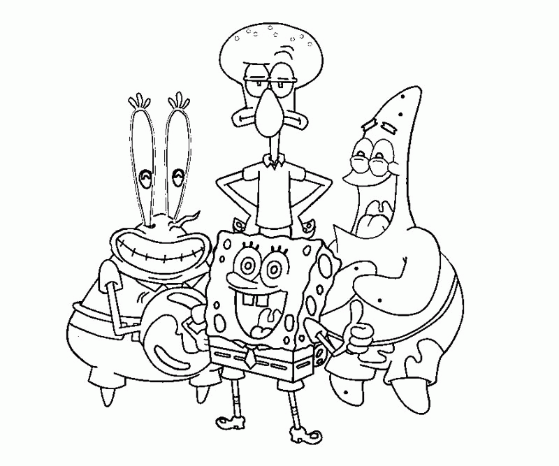 Squidward And Mr Krabs Coloring Pages | download free printable