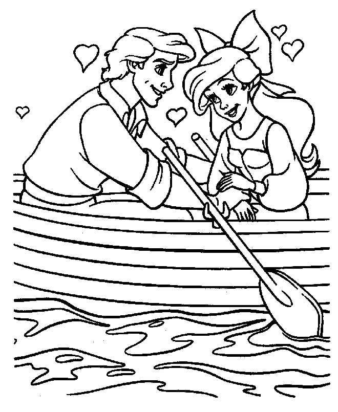 ariel the little mermaid and eric coloring pages