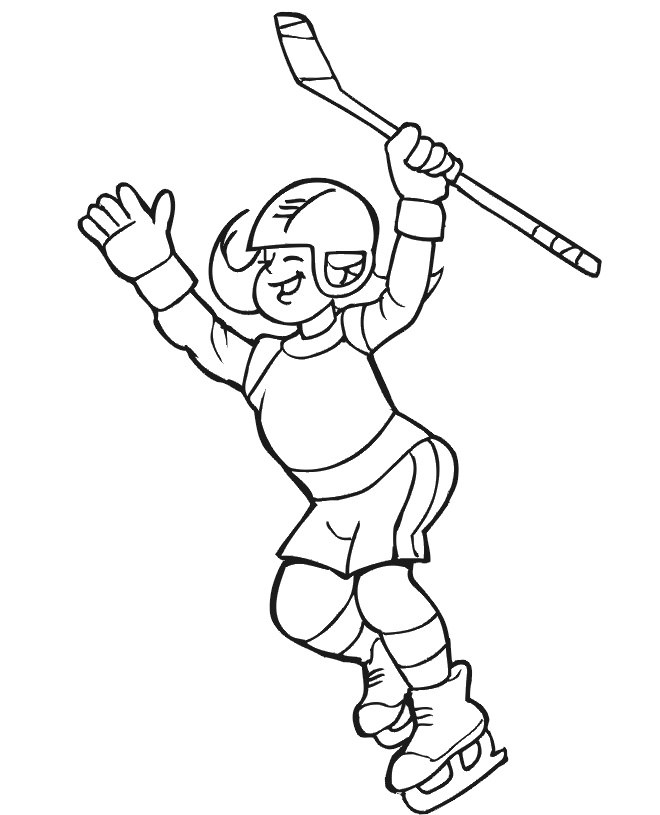hockey player colouring pages for kids - Clip Art Library