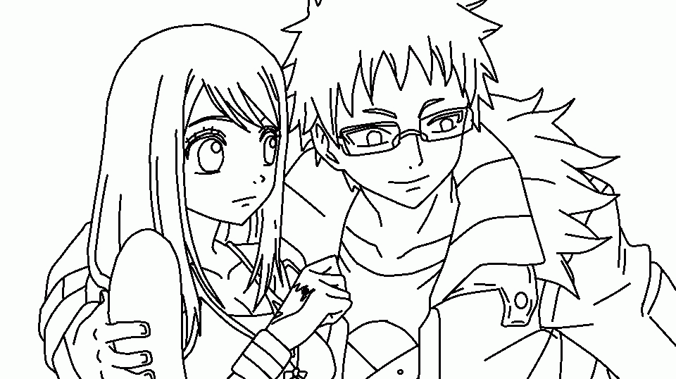 Anime Couple Coloring Page  Free Printable Coloring Pages for Kids