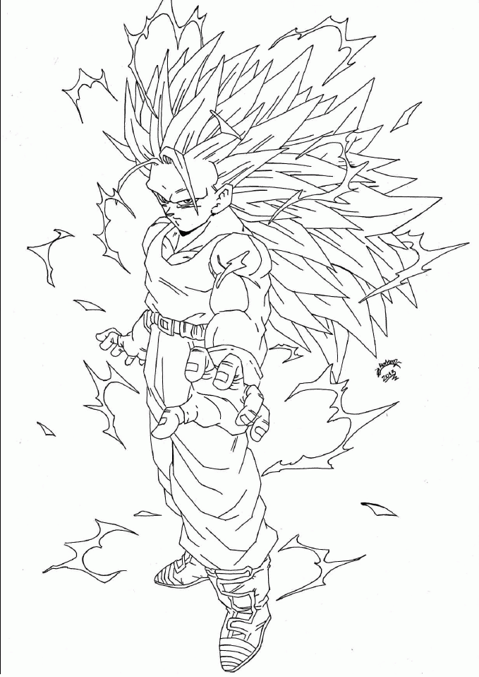 gogeta desenho preto e branco - Clip Art Library