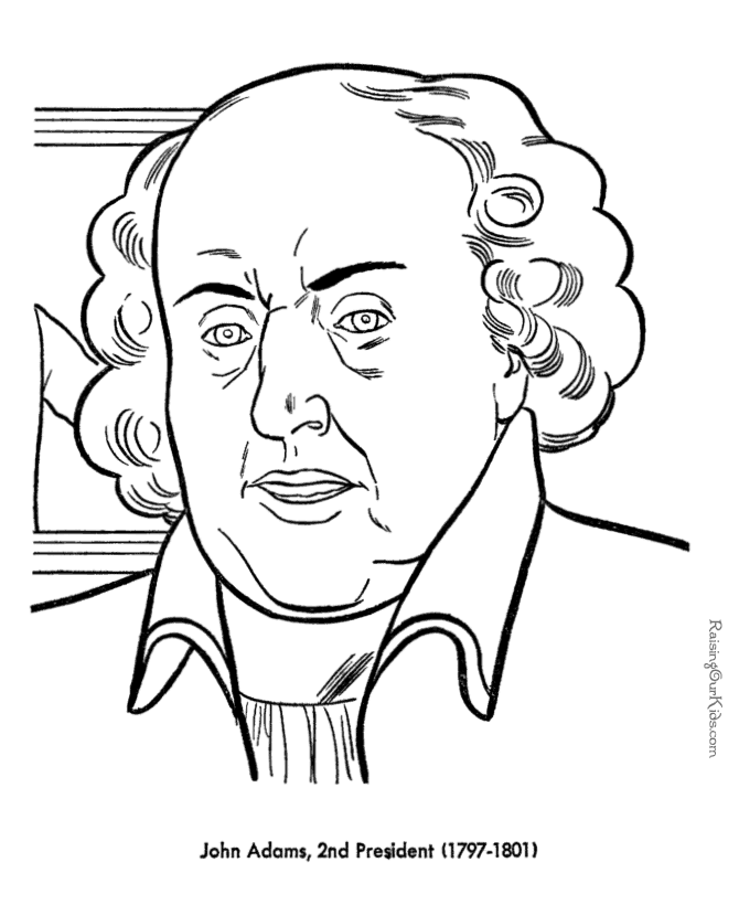 U.S President John Adams| Coloring Pages for Kids : Coloring Kids
