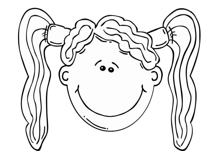 Girl Face Coloring Page