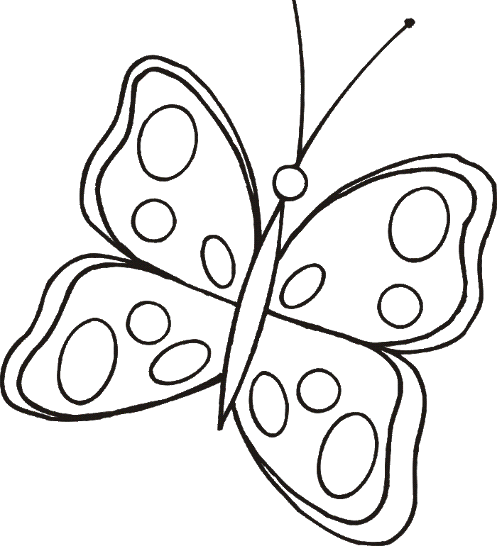 Cute Butterfly Coloring Printout - Butterfly Cartoon Coloring