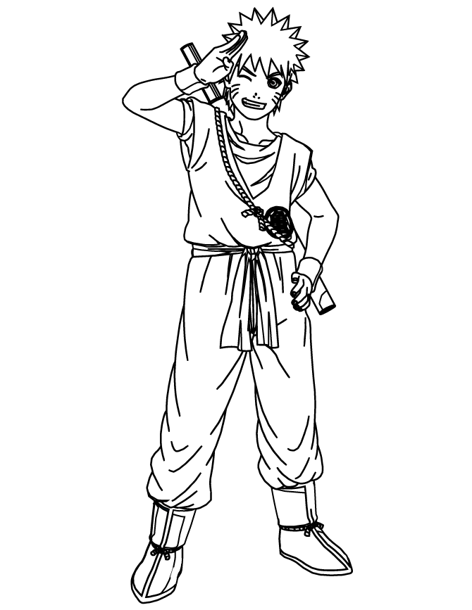 Sasuke Uchiha, a ninja from Naruto coloring page printable game