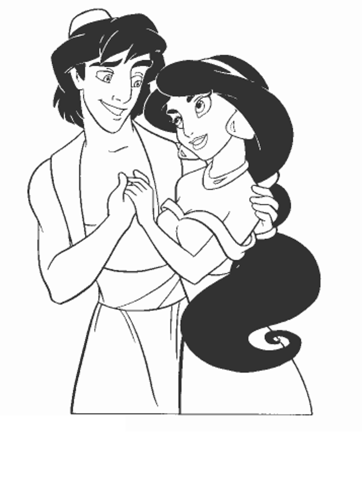 princess jasmine and aladdin drawing  Clip Art Library