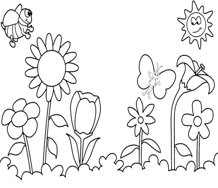 Spring Coloring Pages Pictures - Spring Day Coloring Pages