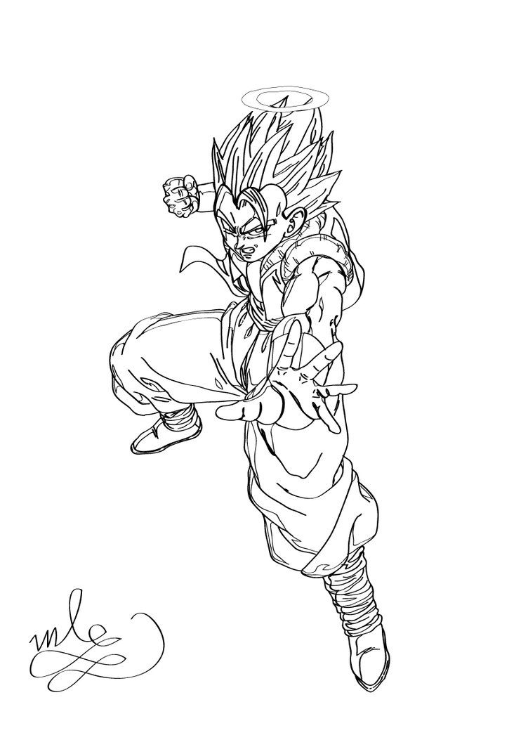 Dragon Ball Z - Gogeta Coloring Page by maantje007