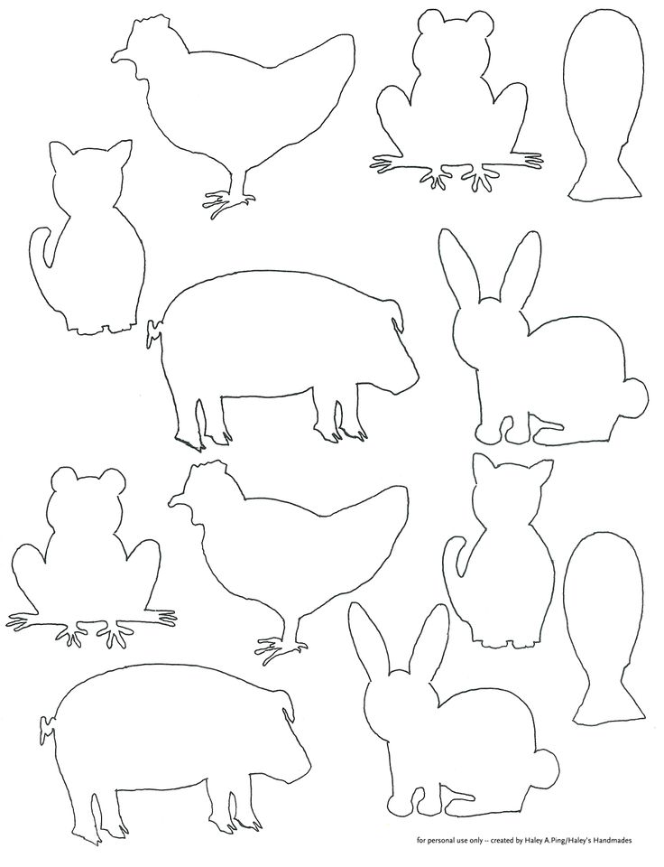 Animal Shapes to Cut Out Printable Templates for Kids