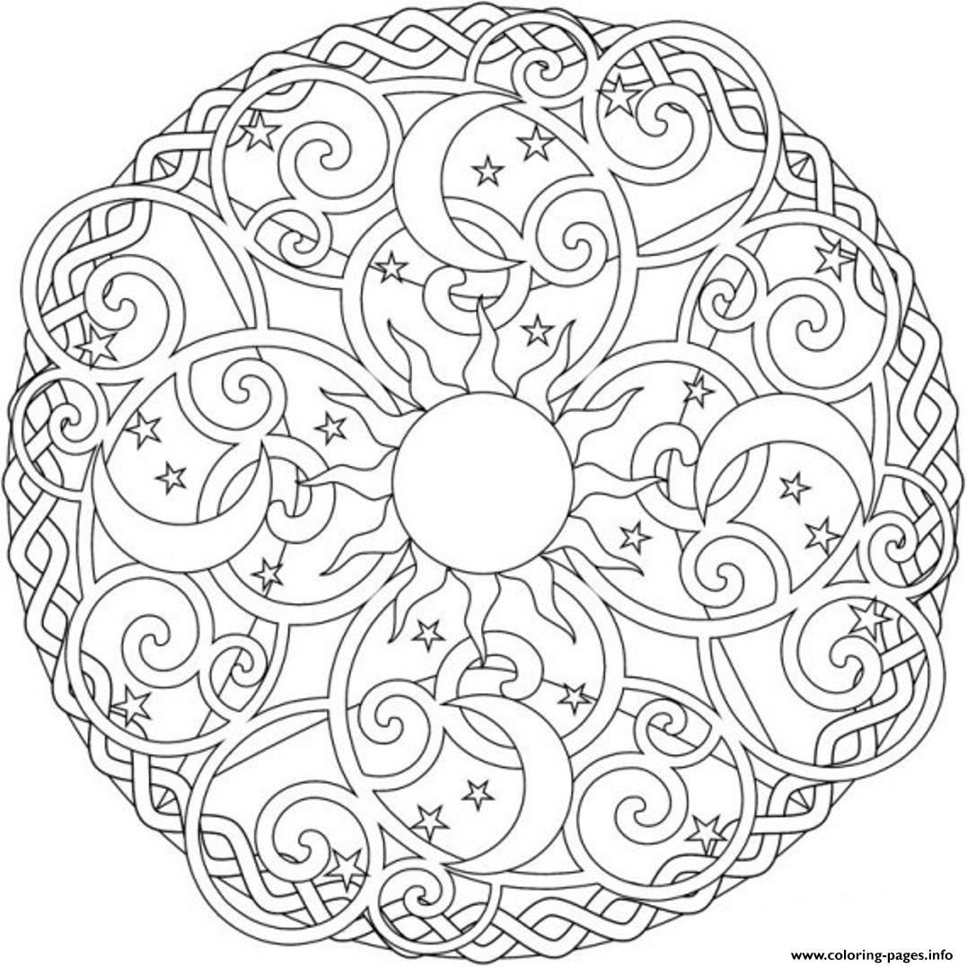 Moon Printable Adult Coloring Page From Favoreads coloring -   Shape  coloring pages, Star coloring pages, Printable adult coloring pages