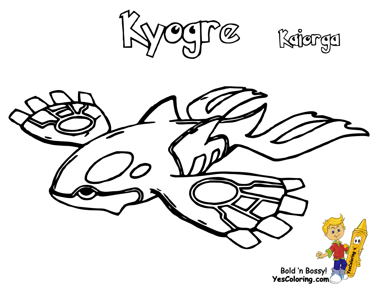 Покемон раскраска Kyogre