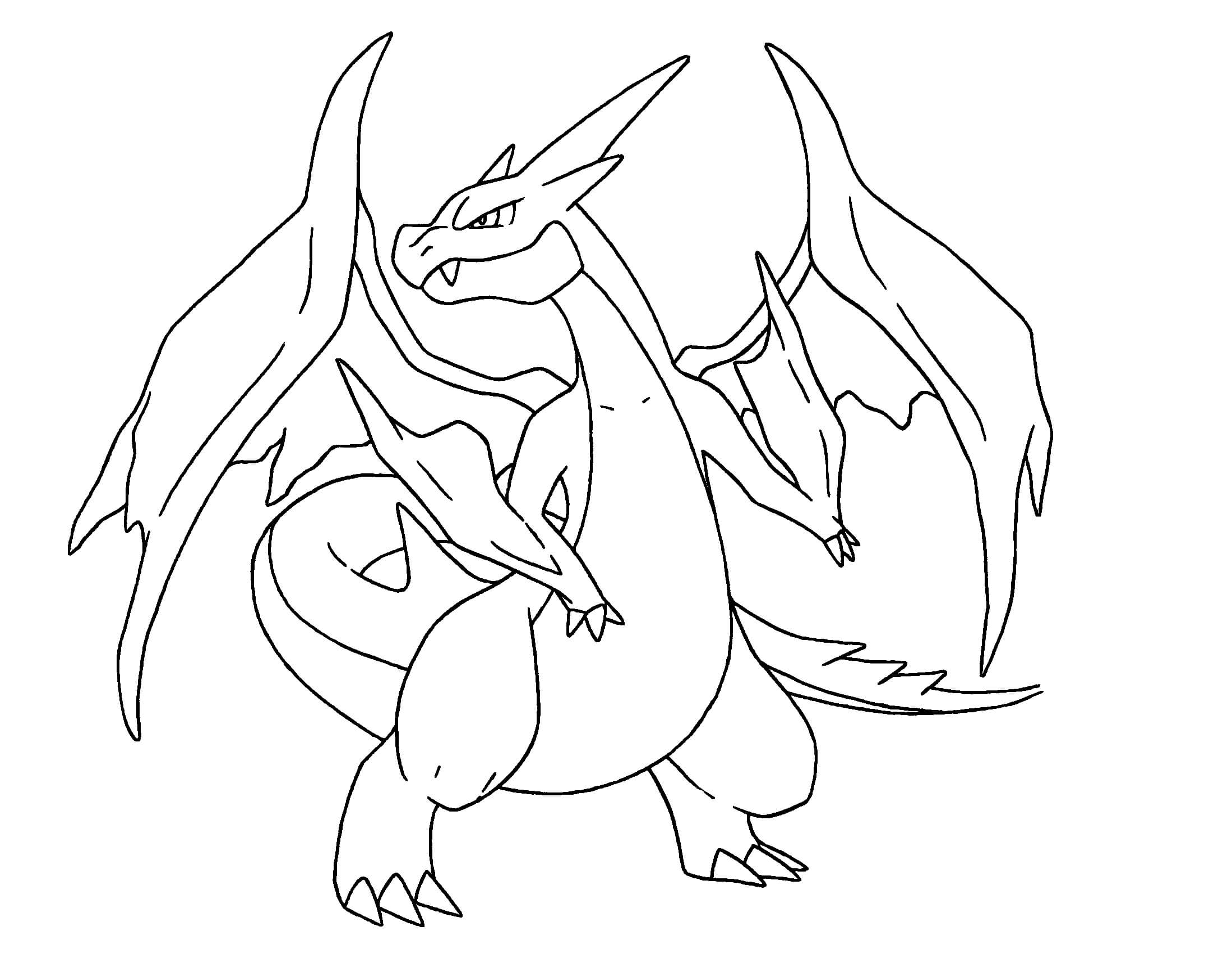 pokemon coloring pages5|Mega Charizard - coloring-pages