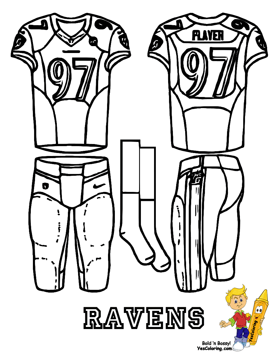 Football Uniform Coloring Page