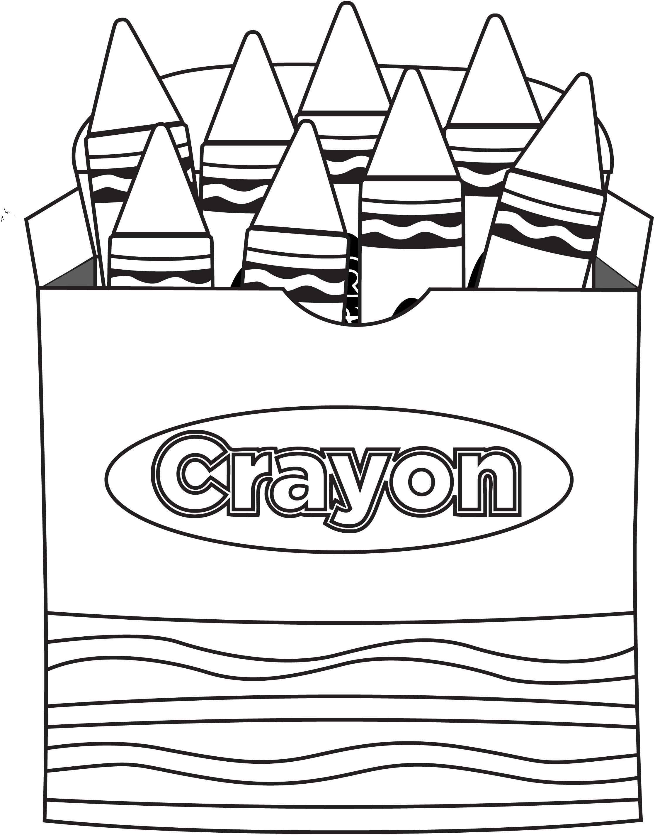 Crayon Box Clipart Black And White