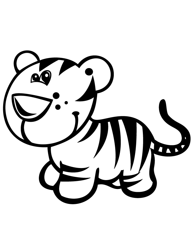Baby Tiger Cartoon Coloring Pages Images  Pictures 