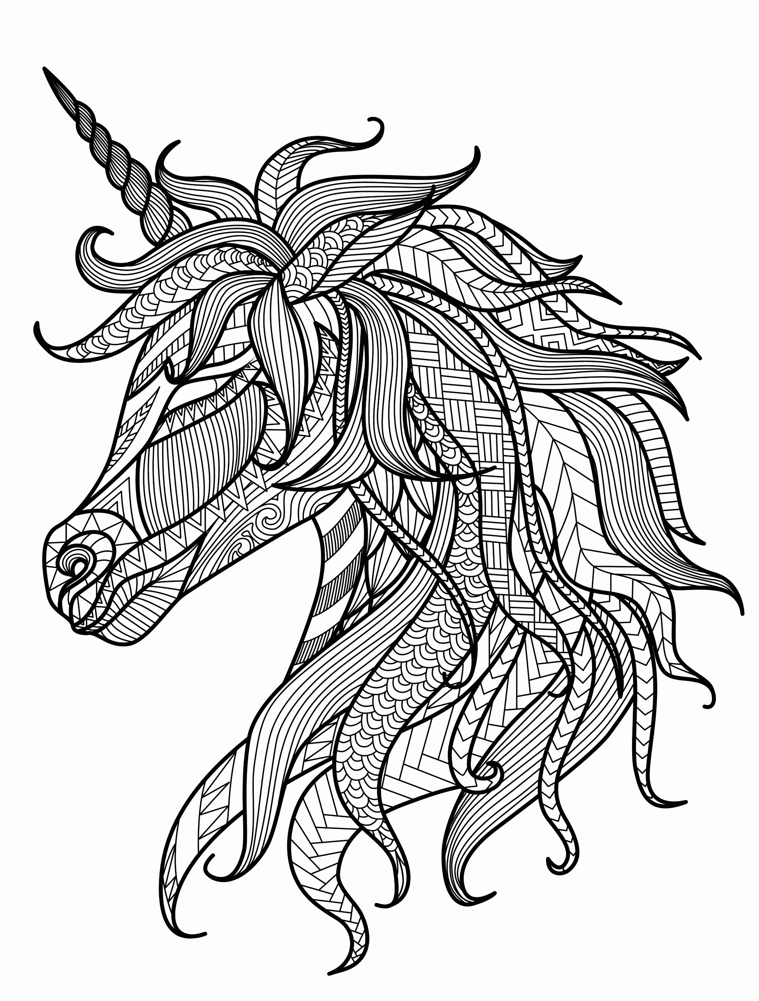 horse head for coloring - Clip Art Library