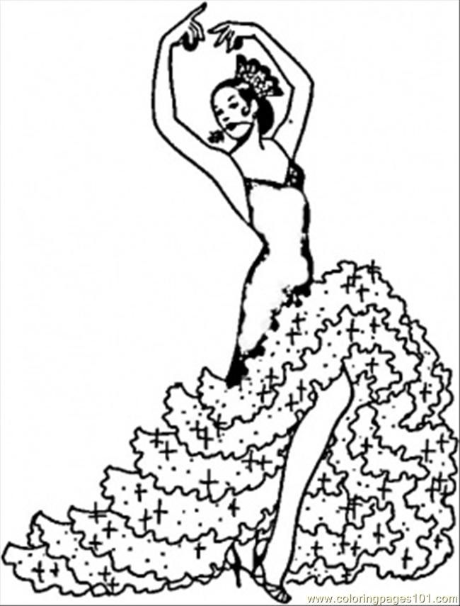Flamenco Dancer Coloring Pages Sketch Coloring Page