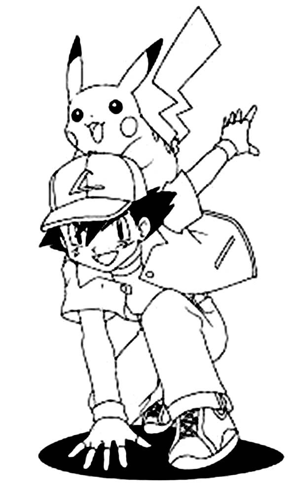 How to draw Ash and Pikachu - step by step - Pokémon (HAC) - YouTube