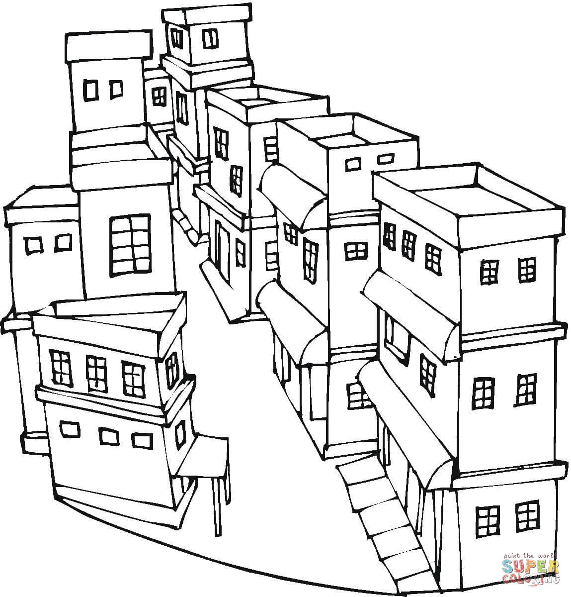 dibujo de un barrio para colorear - Clip Art Library