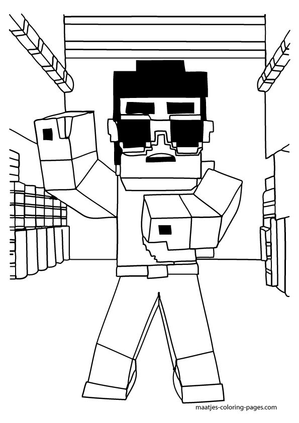 minecraft herobrine pictures to color