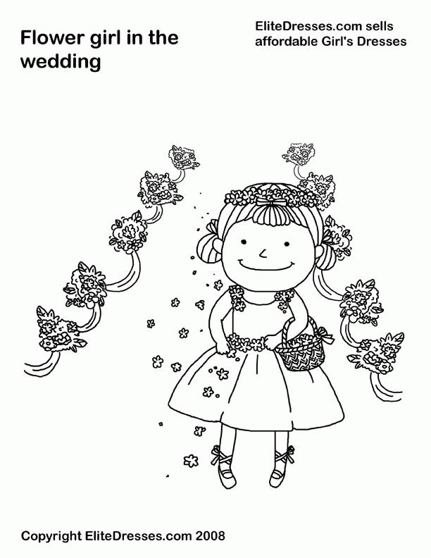 Flower Girl Coloring Book Pages Coloring Pages