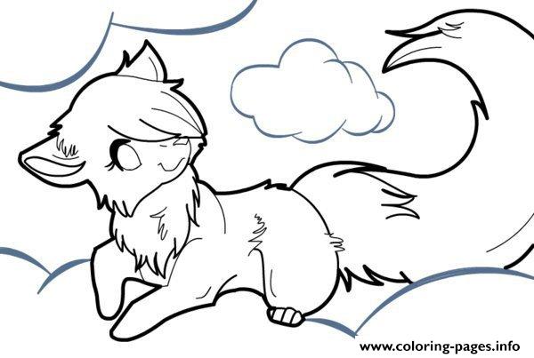 winged wolf coloring page