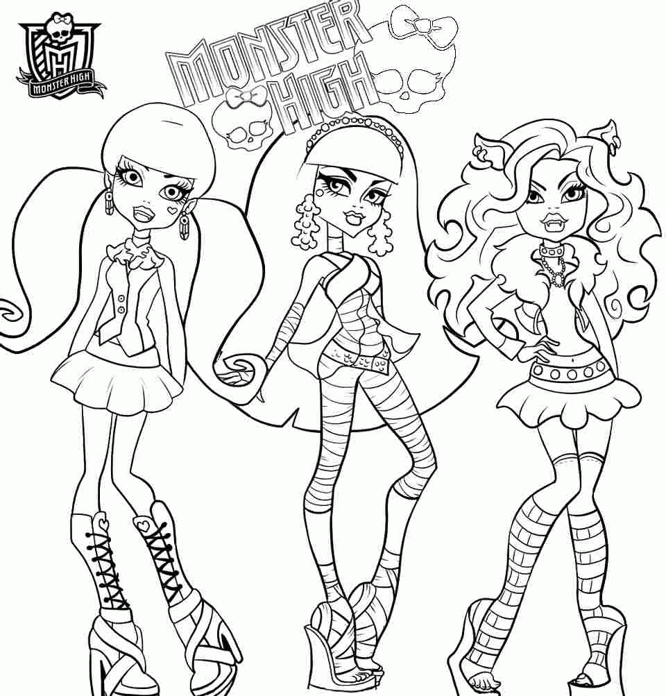 monster high frights camera action coloring pages
