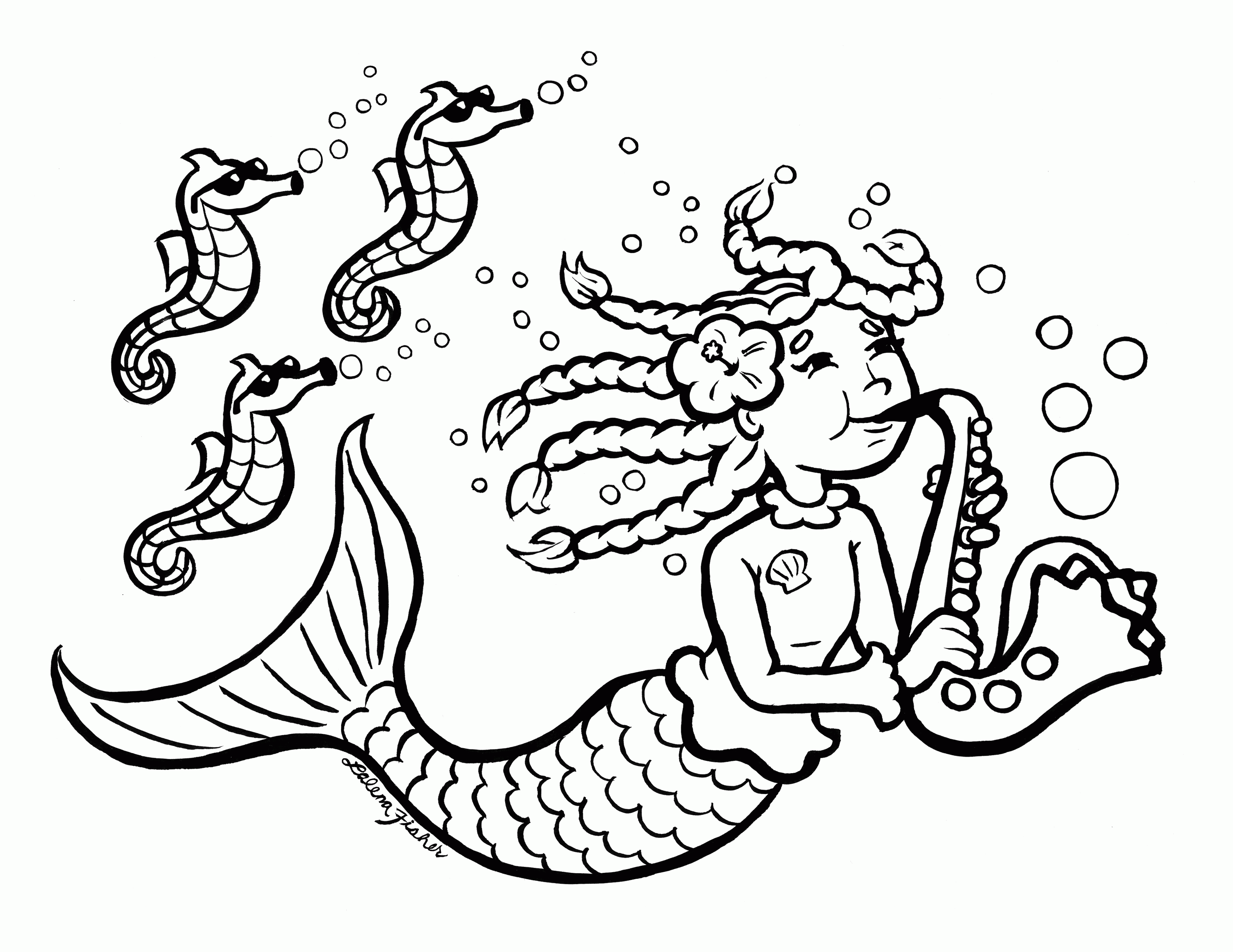 Coloring Pages Mermaids  