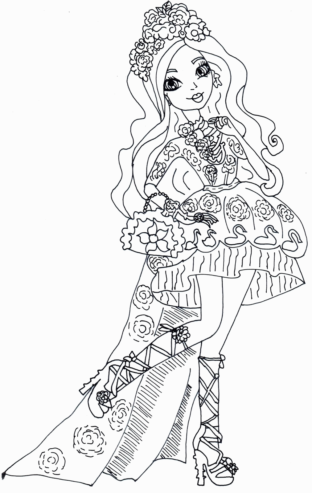 ever after high colouring pages - Clip Art Library