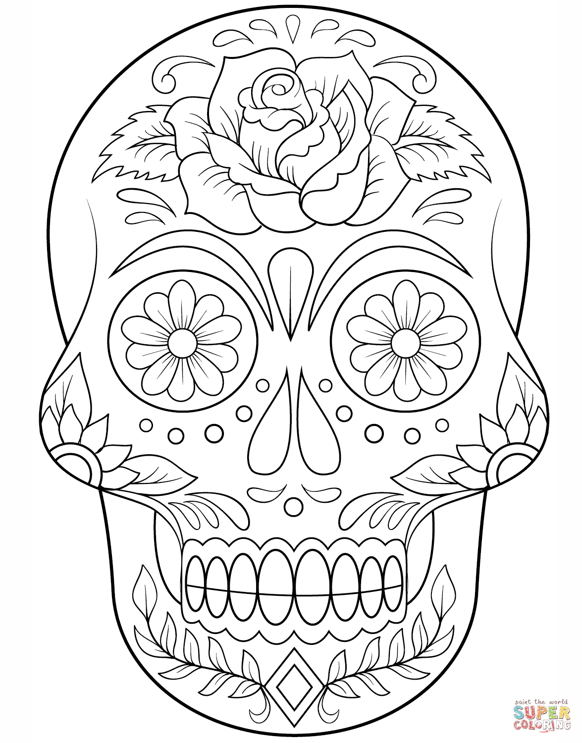 Calavera Coloring Page Clip Art Library
