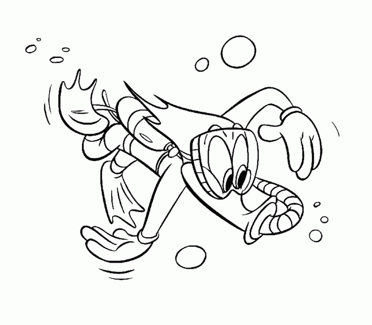 Woody Woodpecker Dive Coloring Page - Woody Woodpecker Coloring