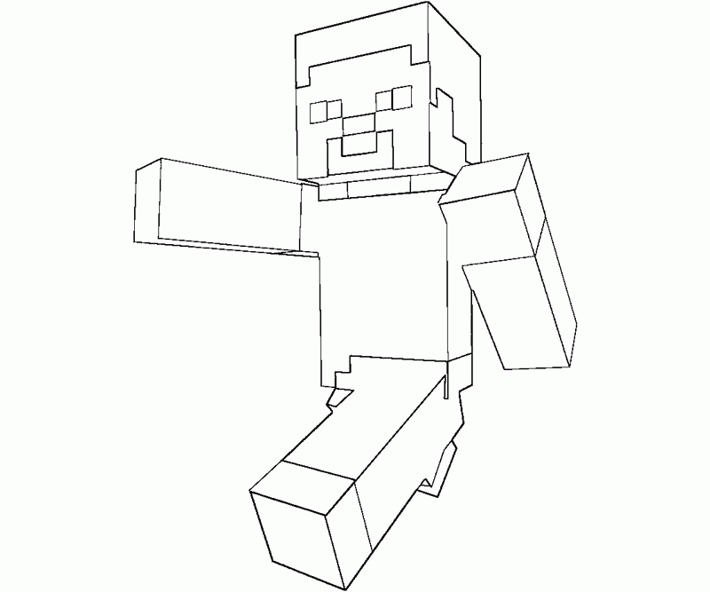 minecraft coloring pages steve with armor