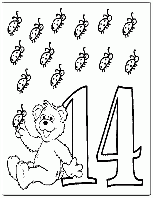 Coloring Number 13 13 Tag Des Monats Linear Symbol Wandkalender Mit