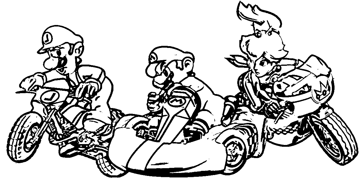 Mario Kart Luigi Coloring Pages Coloring Pages