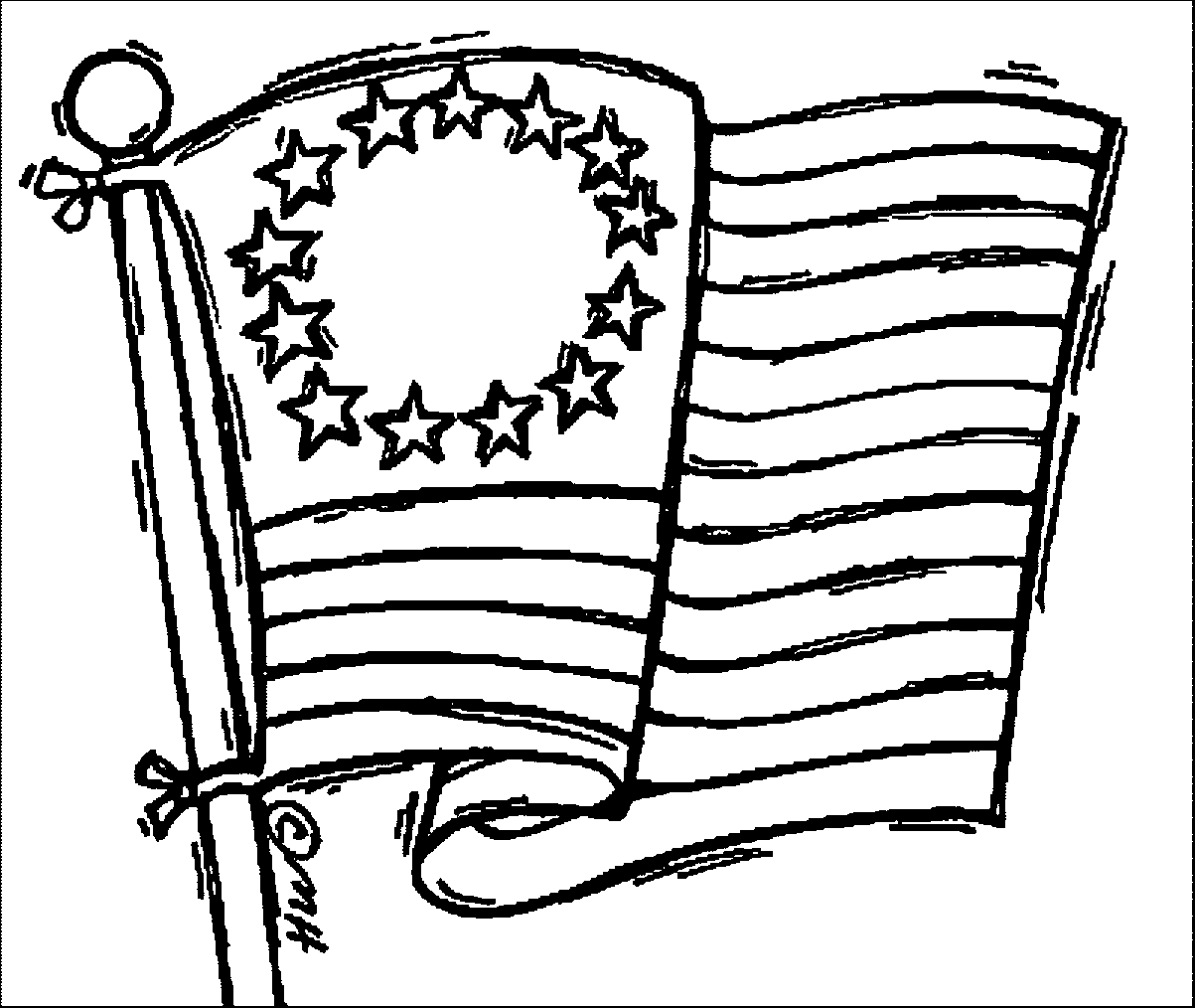 American Revolution Oldflag4c Coloring Page