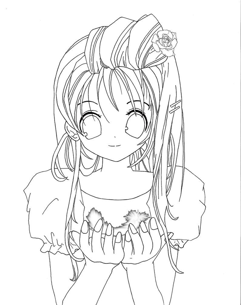 Cute Anime Girl coloring page | Free Printable Coloring Pages