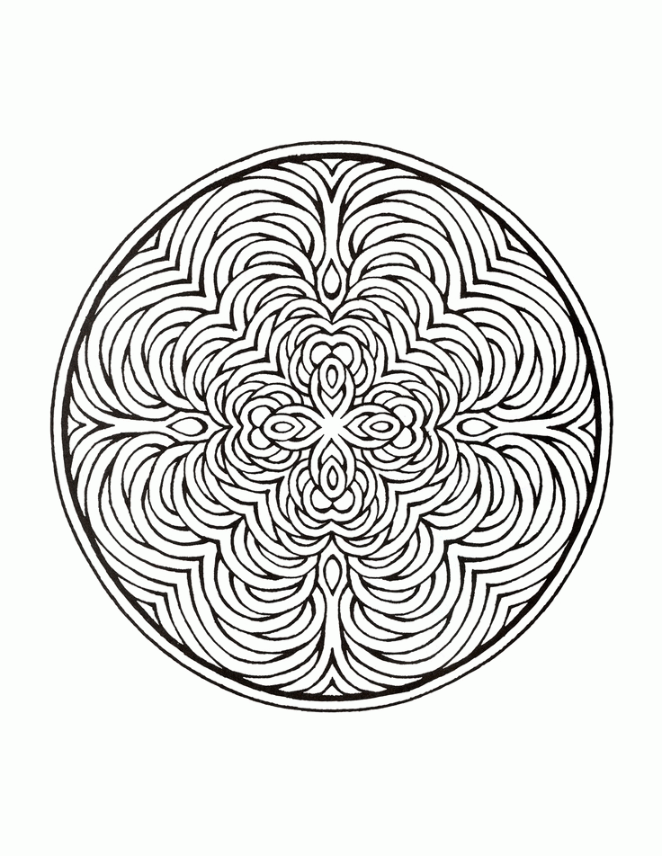 easy mandala colouring pages - Clip Art Library